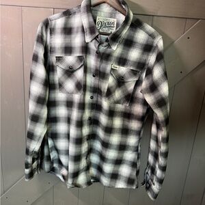 DIXXON FLANNEL Black and White Plaid Women's M Snaps